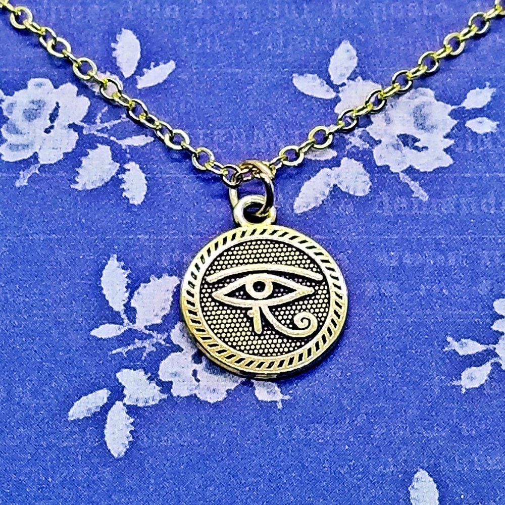 Eye of Horus Gold Talisman Necklace